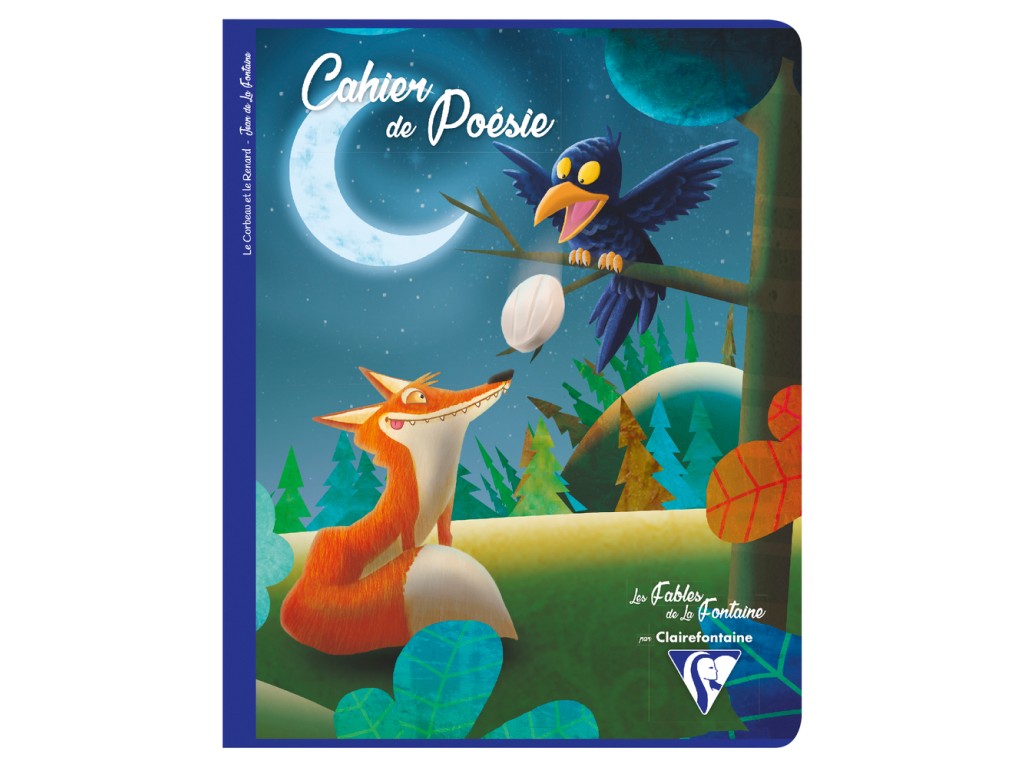 Caiet A5+ (17 x 22 cm) capsat 24 file metric Les Fables De La Fontaine Clairefontaine