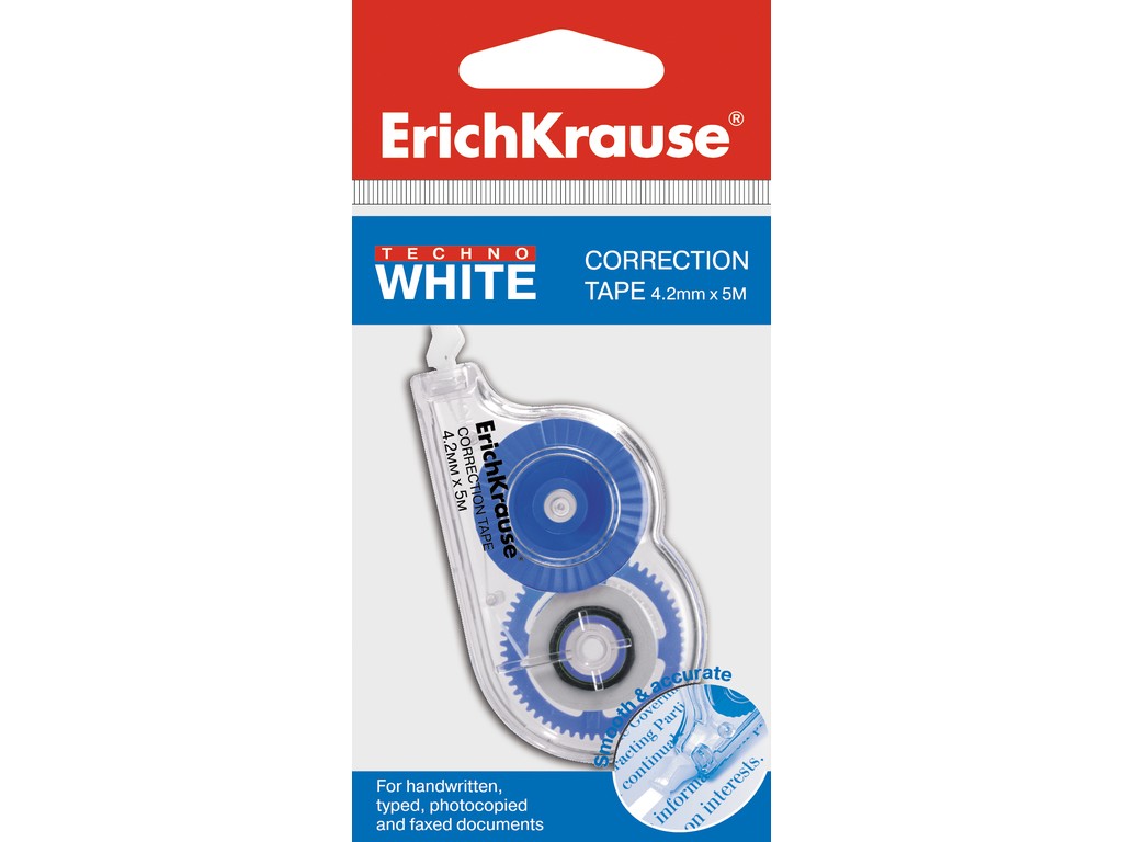 Banda corectoare Erich Krause Techno White Mini  4 2mm X 5m