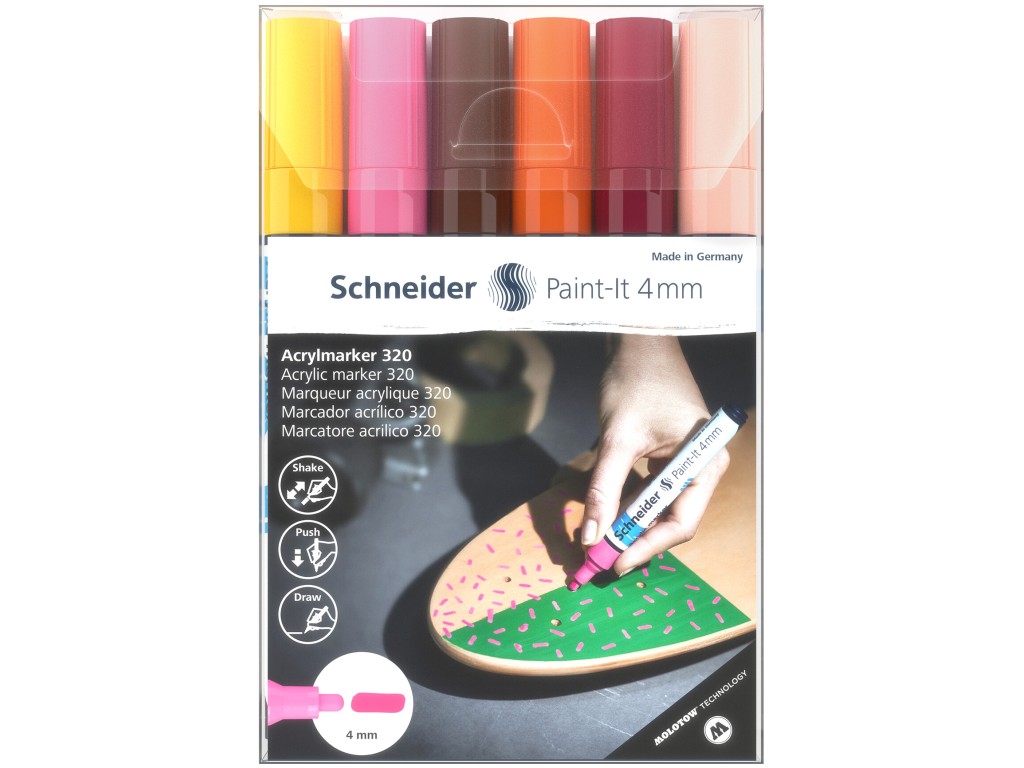 Marker cu vopsea acrilica Paint-It 320 4 mm Schneider 6 buc/set 3