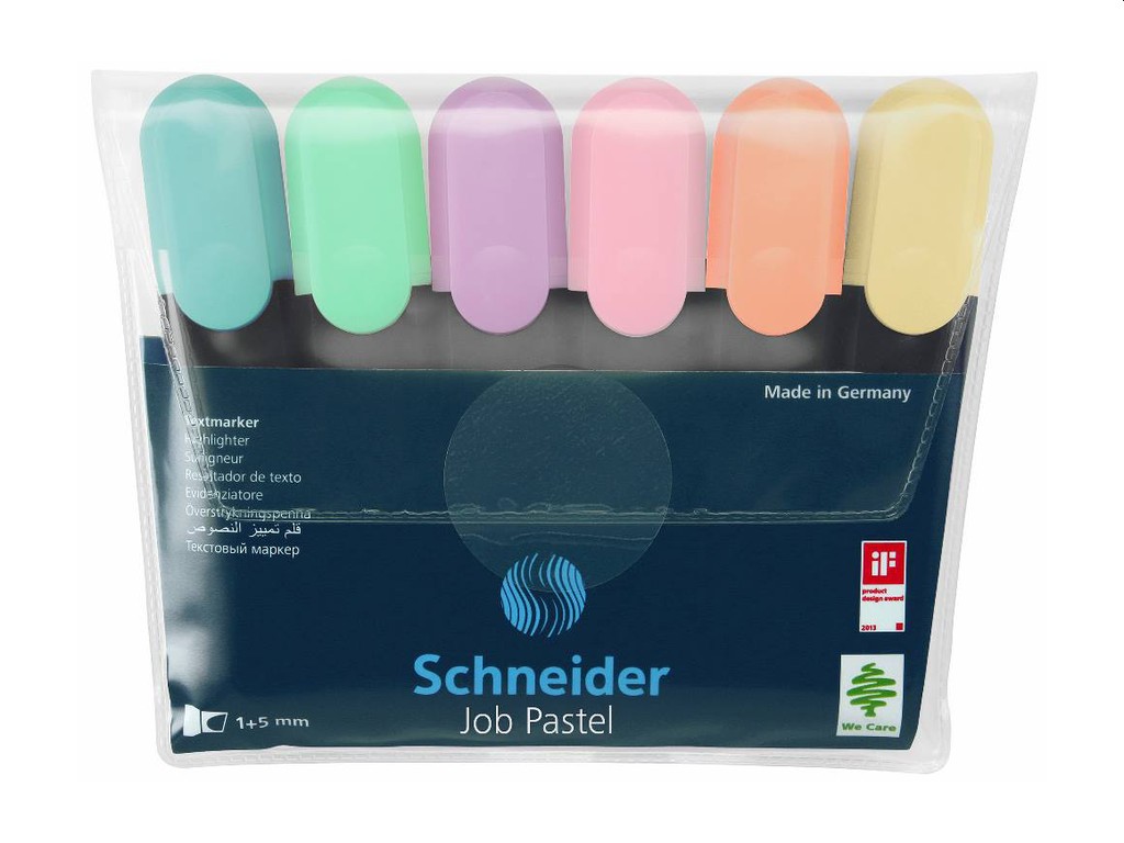 Textmarker Schneider Job Pastel 6/set