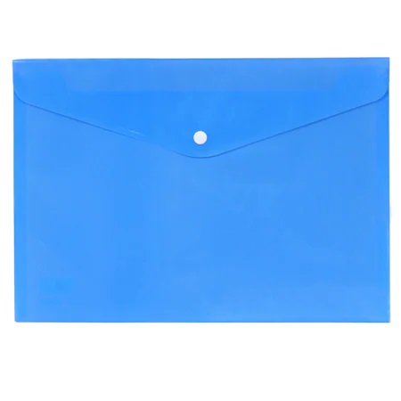 Mapa A4 semitransparenta cu buton si clapeta albastra